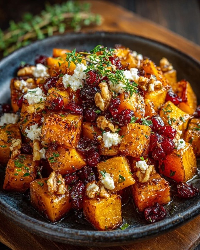 Caramelized Butternut Squash with Feta, Walnuts, & Cranberry-Honey ...